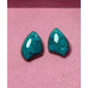 Large Jay King Chunky Turquoise Sterling Silver Earrings DTR Desert Rose Trading